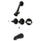 Kingston Brass Victorian Triple-Handle Tub and Shower Faucet, Matte Black (KB230PL)