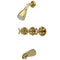 Kingston Brass Victorian Triple-Handle Tub and Shower Faucet, Polished Brass (KB232AX)