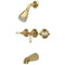 Kingston Brass Victorian Triple-Handle Tub and Shower Faucet, Polished Brass (KB232PL)