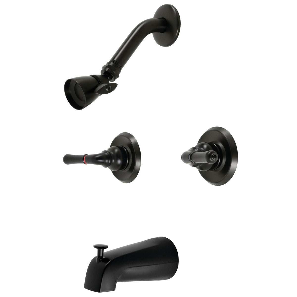 Magellan Double-Handle Tub and Shower Faucet in Matte Black