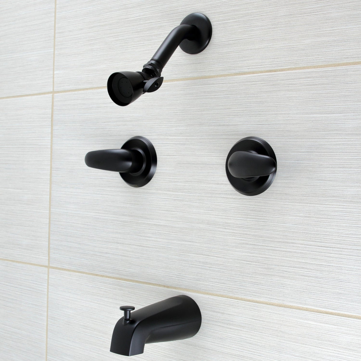 Legacy Double-Handle Tub and Shower Faucet in Matte Black