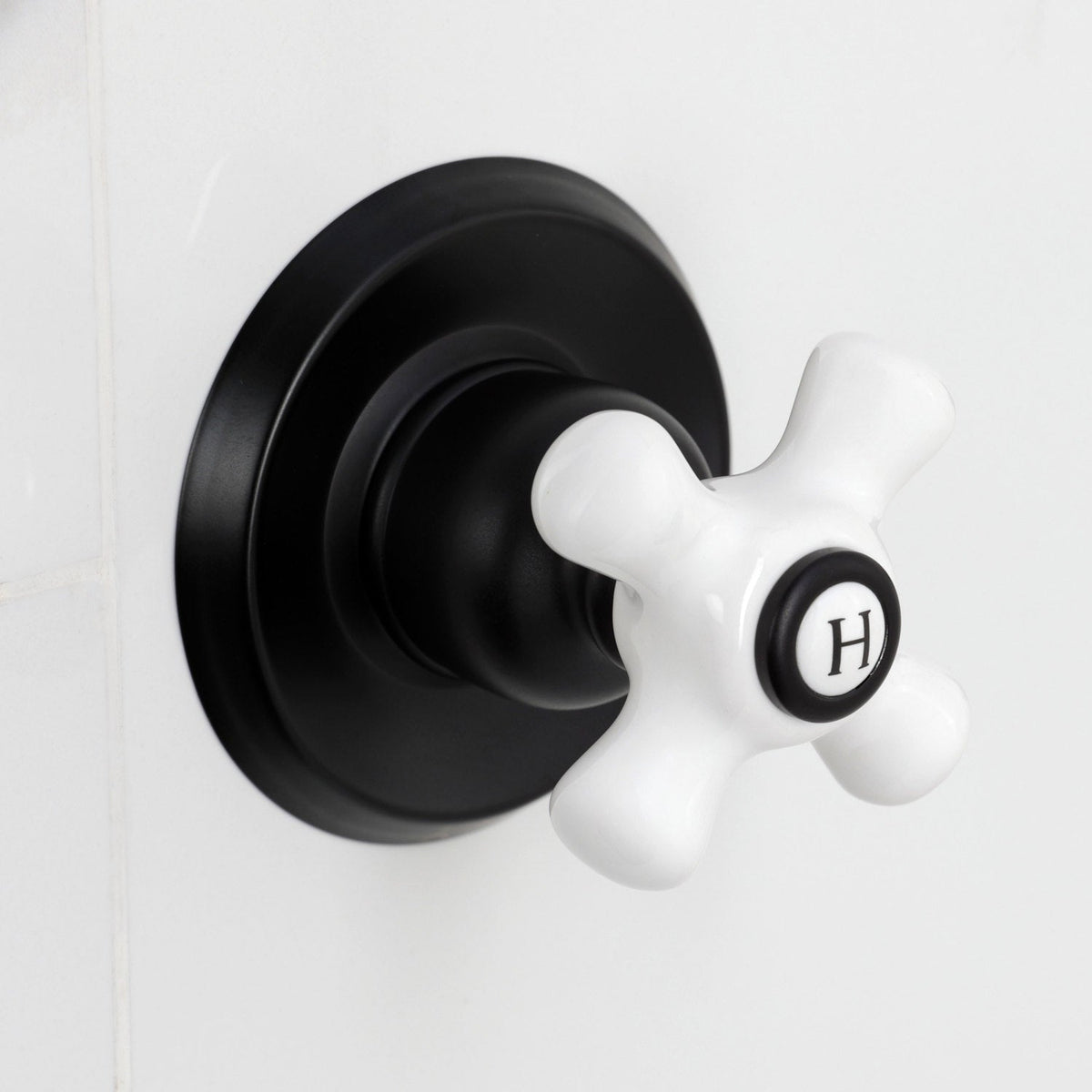 Victorian Double-Handle Shower Faucet in Matte Black
