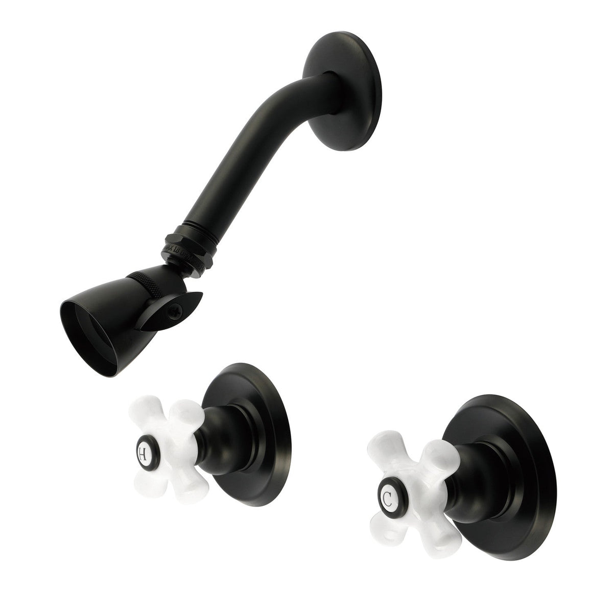 Victorian Double-Handle Shower Faucet in Matte Black