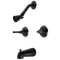 Kingston Brass Magellan Double-Handle Tub and Shower Faucet, Matte Black (KB240)