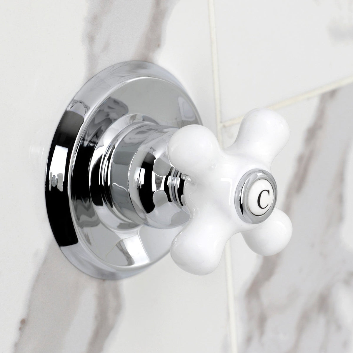 Victorian Double-Handle Shower Faucet in Polished Chrome