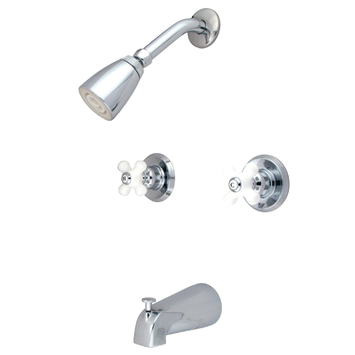 Victorian Double-Handle Tub and Shower Faucet in Polished Chrome
