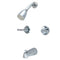 Kingston Brass Magellan Double-Handle Tub and Shower Faucet, Polished Chrome (KB241)