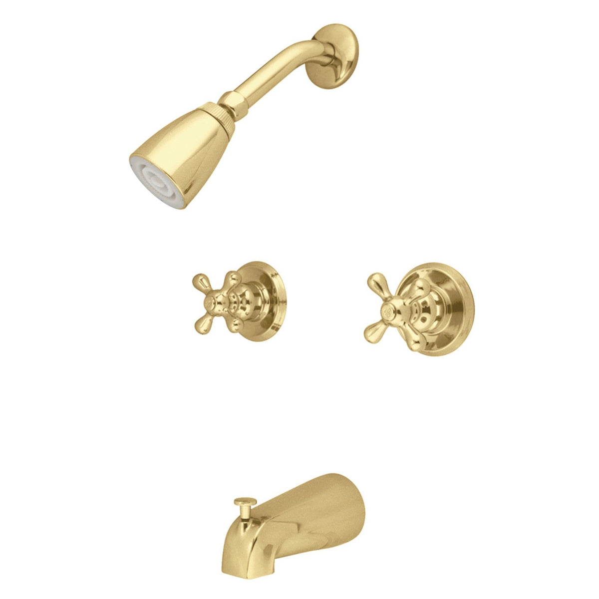 Victorian Double-Handle Tub and Shower Faucet in Polished Brass
