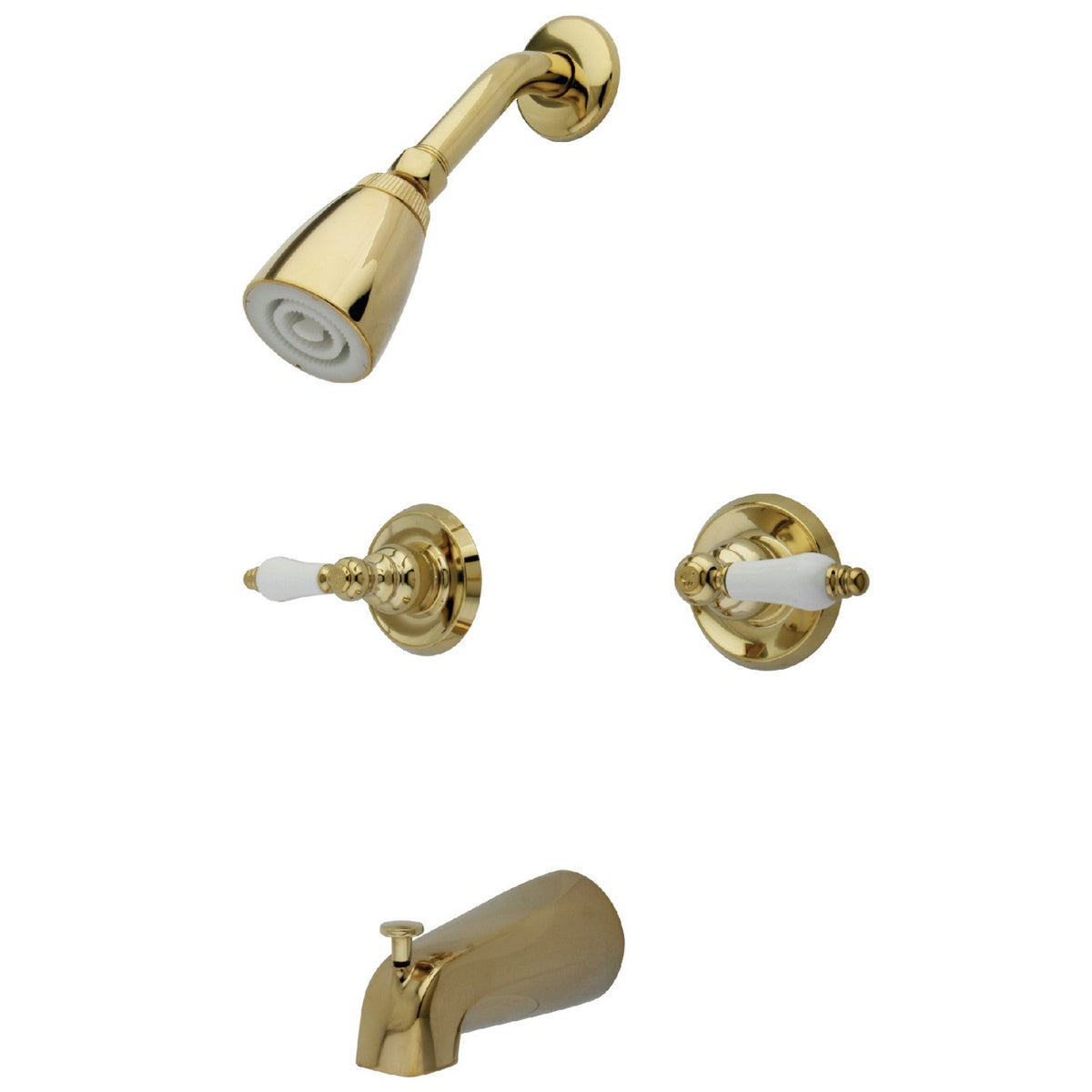 Victorian Double-Handle Tub and Shower Faucet in Polished Brass