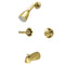 Kingston Brass Magellan Double-Handle Tub and Shower Faucet, Polished Brass (KB242)