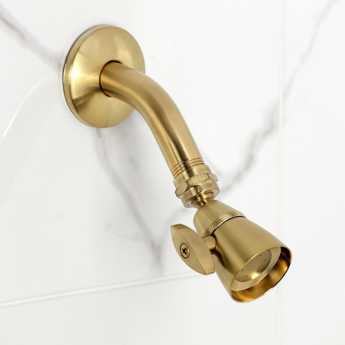Victorian Double-Handle Shower Faucet in Brushed Brass