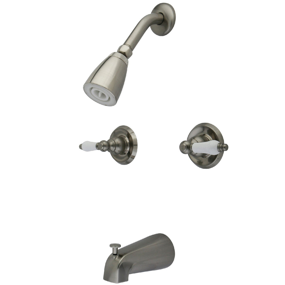 Victorian Double-Handle Tub and Shower Faucet in Brushed Nickel