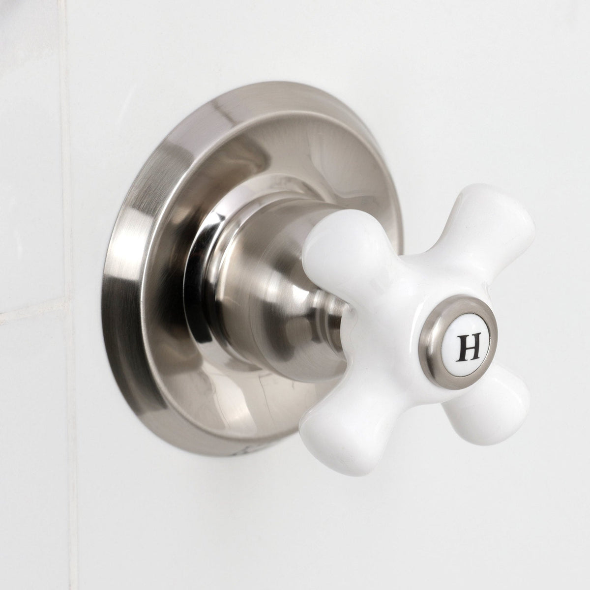 Victorian Double-Handle Shower Faucet in Brushed Nickel