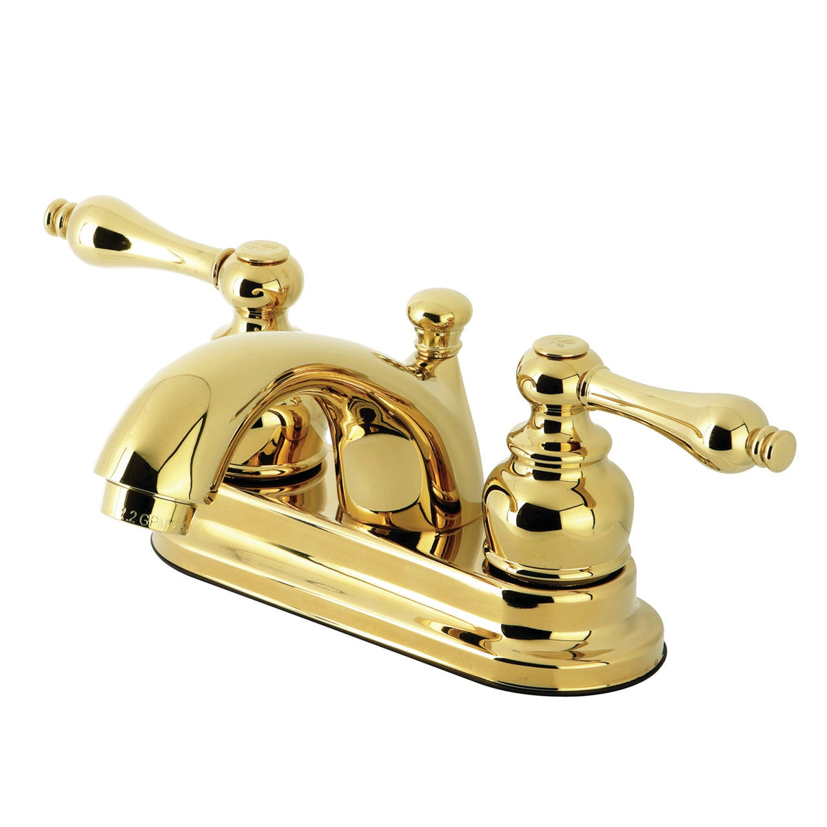 Vintage Double-Handle 4" Centerset Bathroom Faucet with Pop-Up Drain in Polished Brass