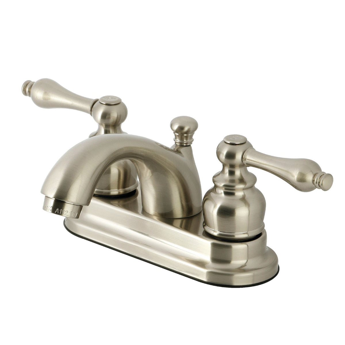Vintage Double-Handle 4" Centerset Bathroom Faucet with Pop-Up Drain in Brushed Nickel