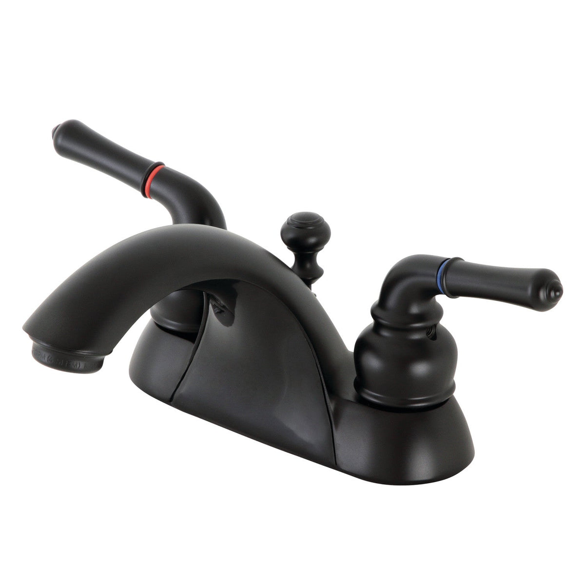 Naples Double-Handle 4" Centerset Bathroom Faucet with Pop-Up Drain in Matte Black