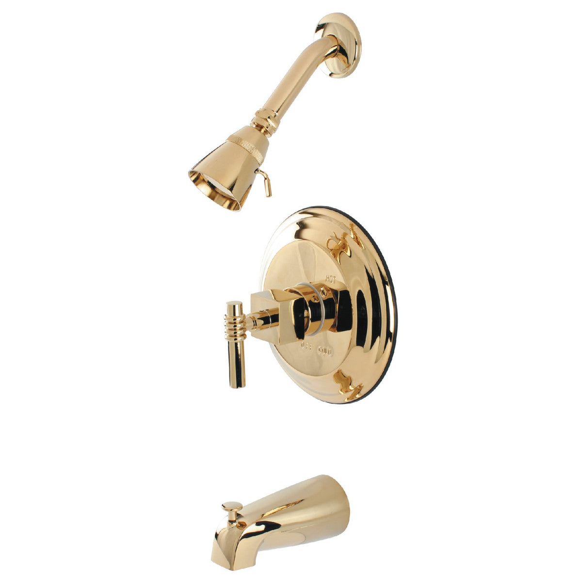 Milano Single-Handle Pressure Balanced Tub and Shower Faucet in Polished Brass