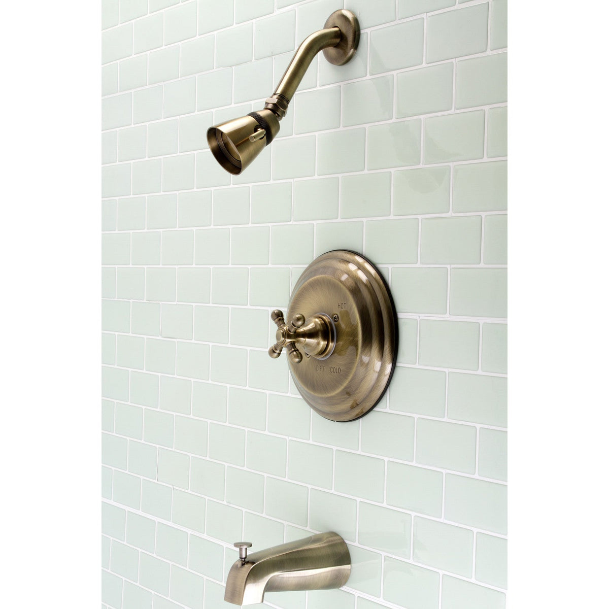 Metropolitan Single-Handle Pressure Balanced Tub and Shower Faucet in Antique Brass