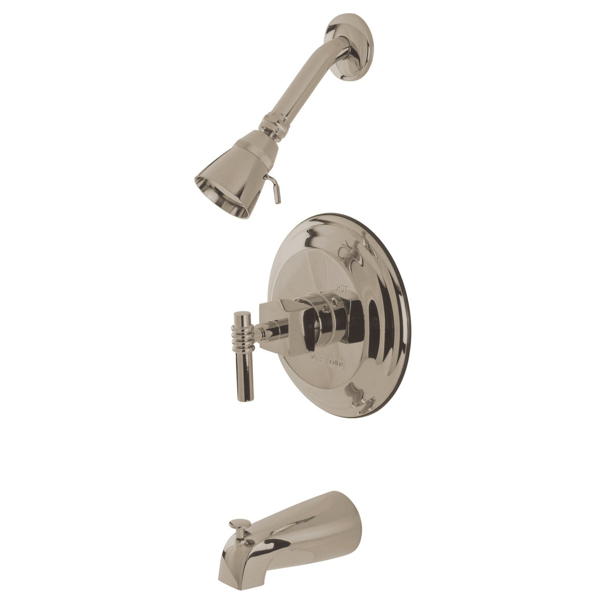 Milano Single-Handle Pressure Balanced Tub and Shower Faucet in Brushed Nickel