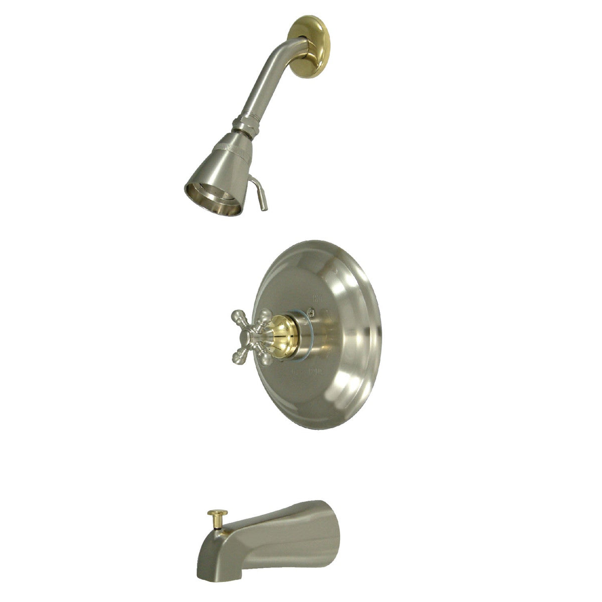Metropolitan Single-Handle Pressure Balanced Tub and Shower Faucet in Brushed Nickel/Polished Brass