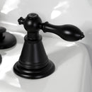 Kingston Brass Victorian Three-Handle Bidet Faucet with Brass Pop-Up, Matte Black (KB320AL)
