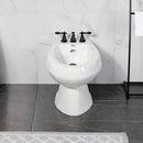Kingston Brass Victorian Three-Handle Bidet Faucet with Brass Pop-Up, Matte Black (KB320AL)