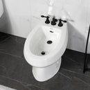 Kingston Brass Victorian Three-Handle Bidet Faucet with Brass Pop-Up, Matte Black (KB320AL)