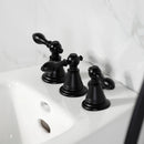 Kingston Brass Victorian Three-Handle Bidet Faucet with Brass Pop-Up, Matte Black (KB320AL)