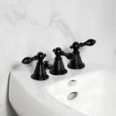 Kingston Brass Victorian Three-Handle Bidet Faucet with Brass Pop-Up, Matte Black (KB320AL)