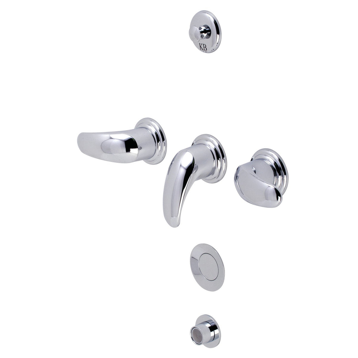 Legacy Three-Handle Bidet Faucet with Brass Pop-Up in Polished Chrome