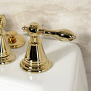 Kingston Brass Victorian Three-Handle Bidet Faucet with Brass Pop-Up, Polished Brass (KB322AL)