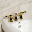Kingston Brass Victorian Three-Handle Bidet Faucet with Brass Pop-Up, Polished Brass (KB322AL)