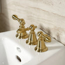 Kingston Brass Victorian Three-Handle Bidet Faucet with Brass Pop-Up, Brushed Brass (KB327AL)