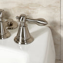 Kingston Brass Victorian Three-Handle Bidet Faucet with Brass Pop-Up, Brushed Nickel (KB328AL)