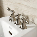 Kingston Brass Victorian Three-Handle Bidet Faucet with Brass Pop-Up, Brushed Nickel (KB328AL)