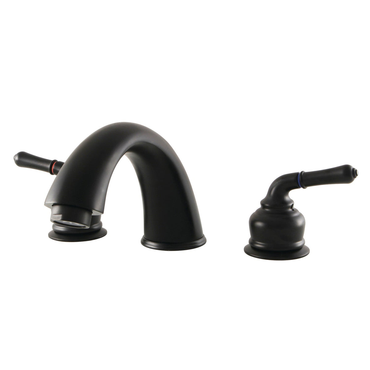 Magellan Two-Handle Deck Mount Roman Tub Faucet in Matte Black