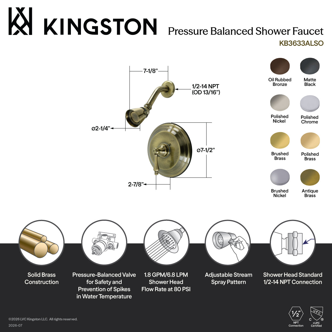 Restoration Single-Handle Pressure Balanced Shower Faucet in Matte Black