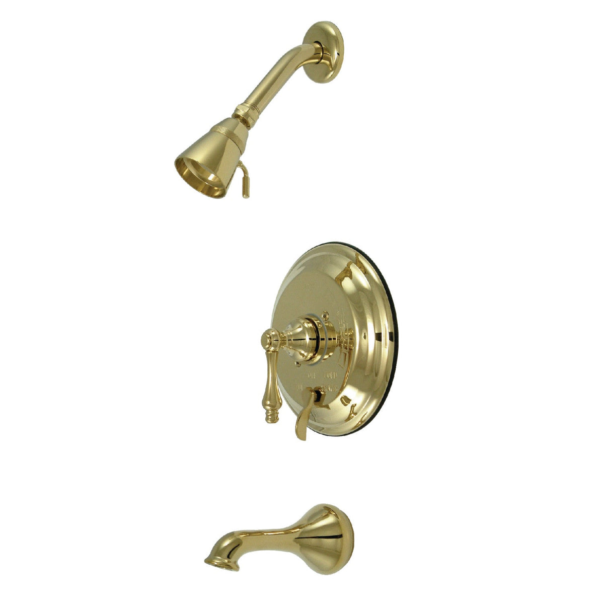 Restoration Single-Handle Pressure Balanced Tub and Shower Faucet in Polished Brass