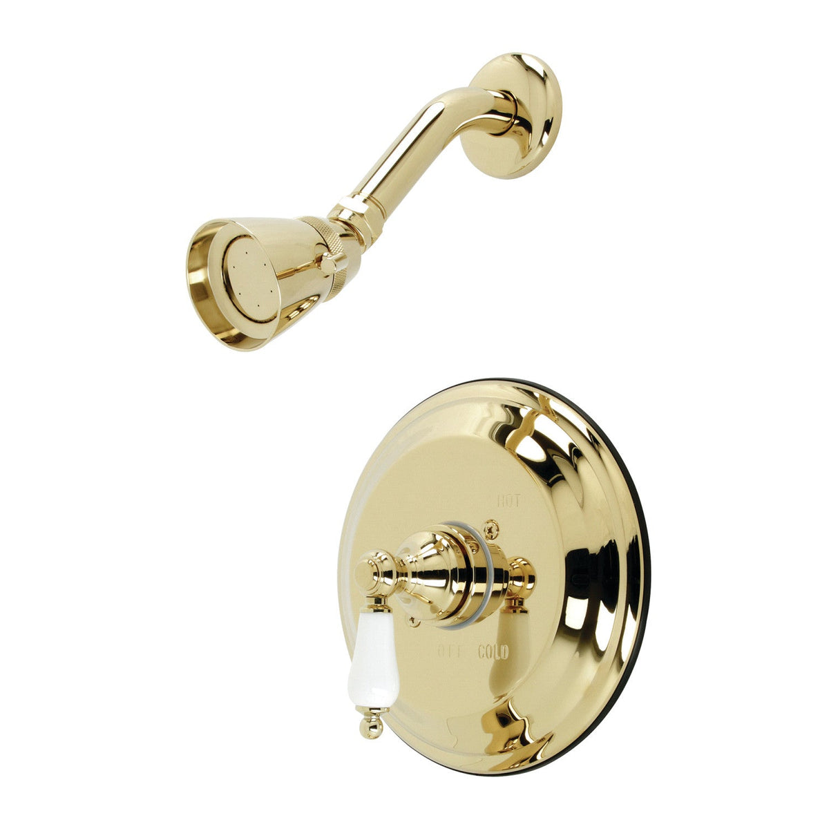 Restoration Single-Handle Pressure Balanced Shower Faucet in Polished Brass