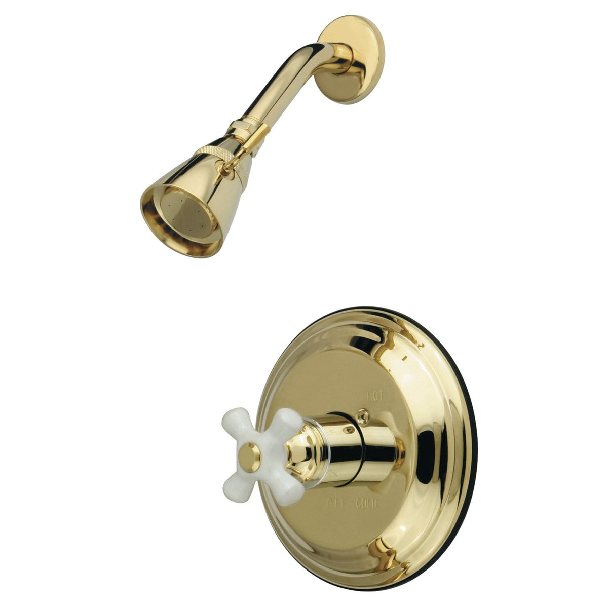 Restoration Single-Handle Pressure Balanced Shower Faucet in Polished Brass