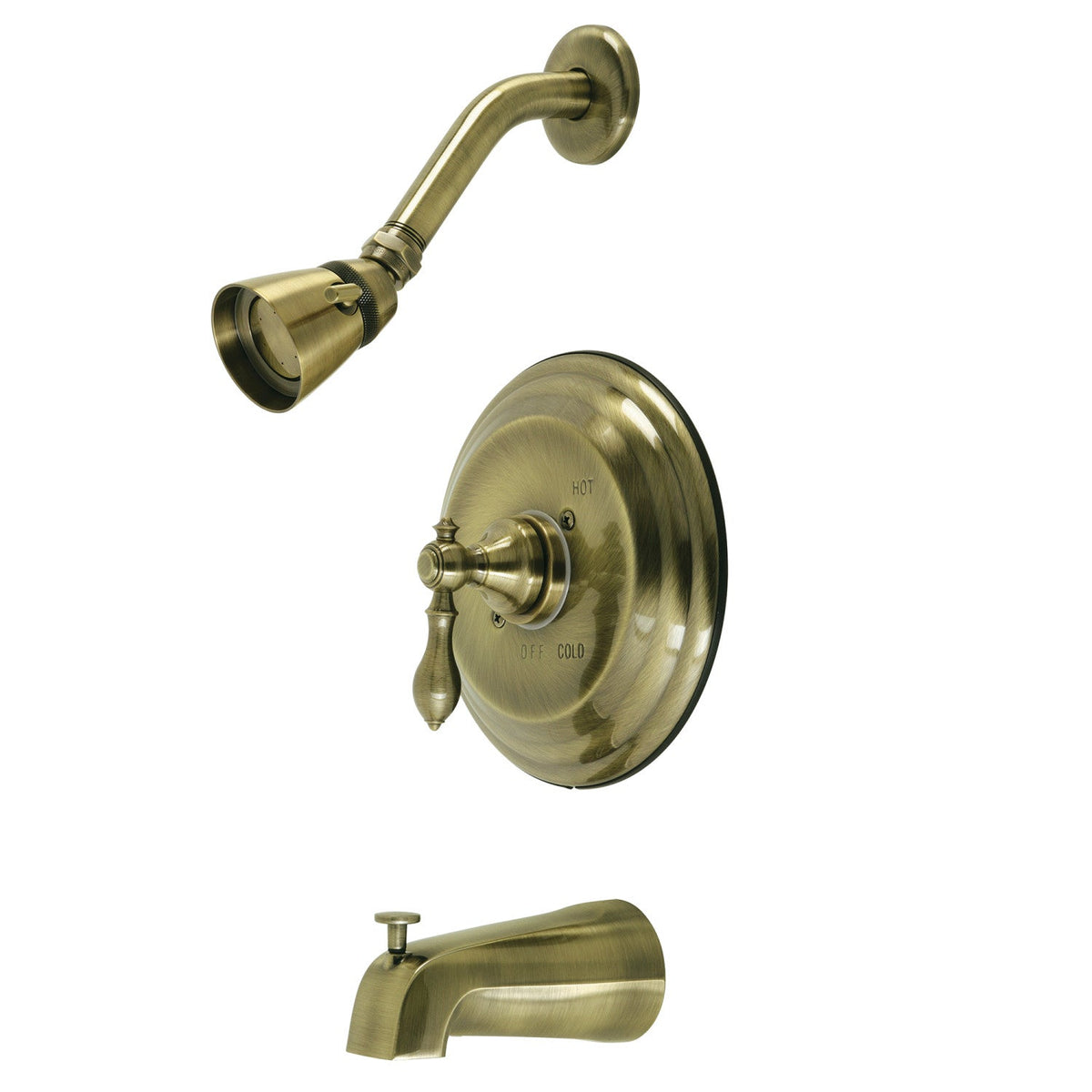 American Classic Single-Handle Pressure Balanced Tub and Shower Faucet in Antique Brass