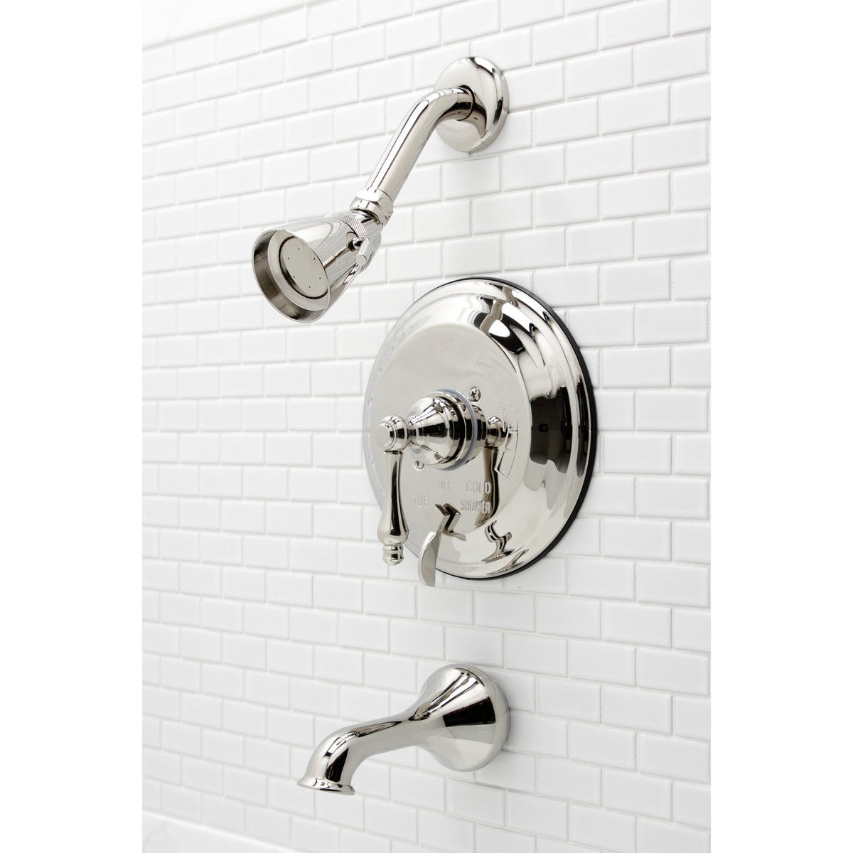 Restoration Single-Handle Pressure Balanced Tub and Shower Faucet in Polished Nickel