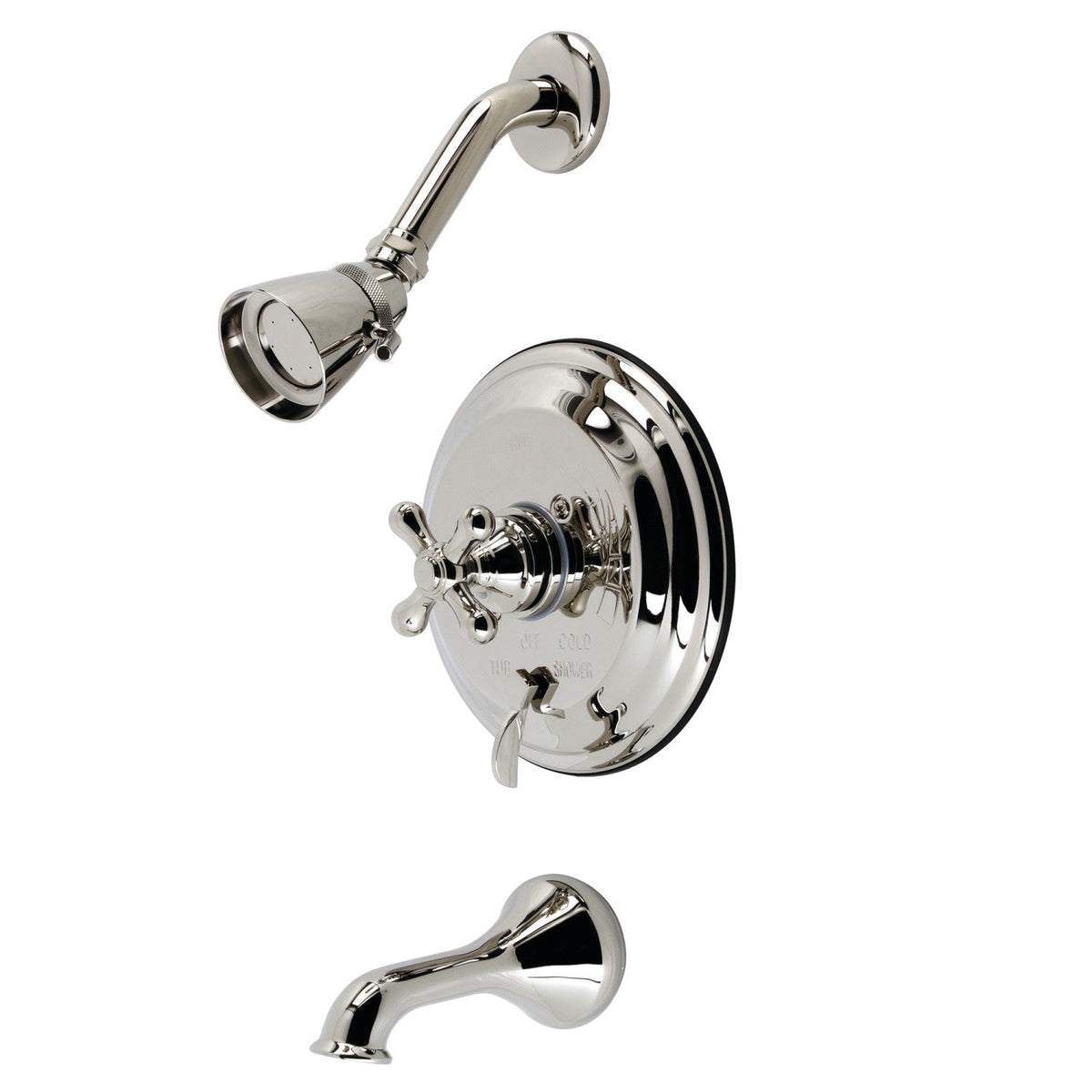 Restoration Single-Handle Pressure Balanced Tub and Shower Faucet in Polished Nickel