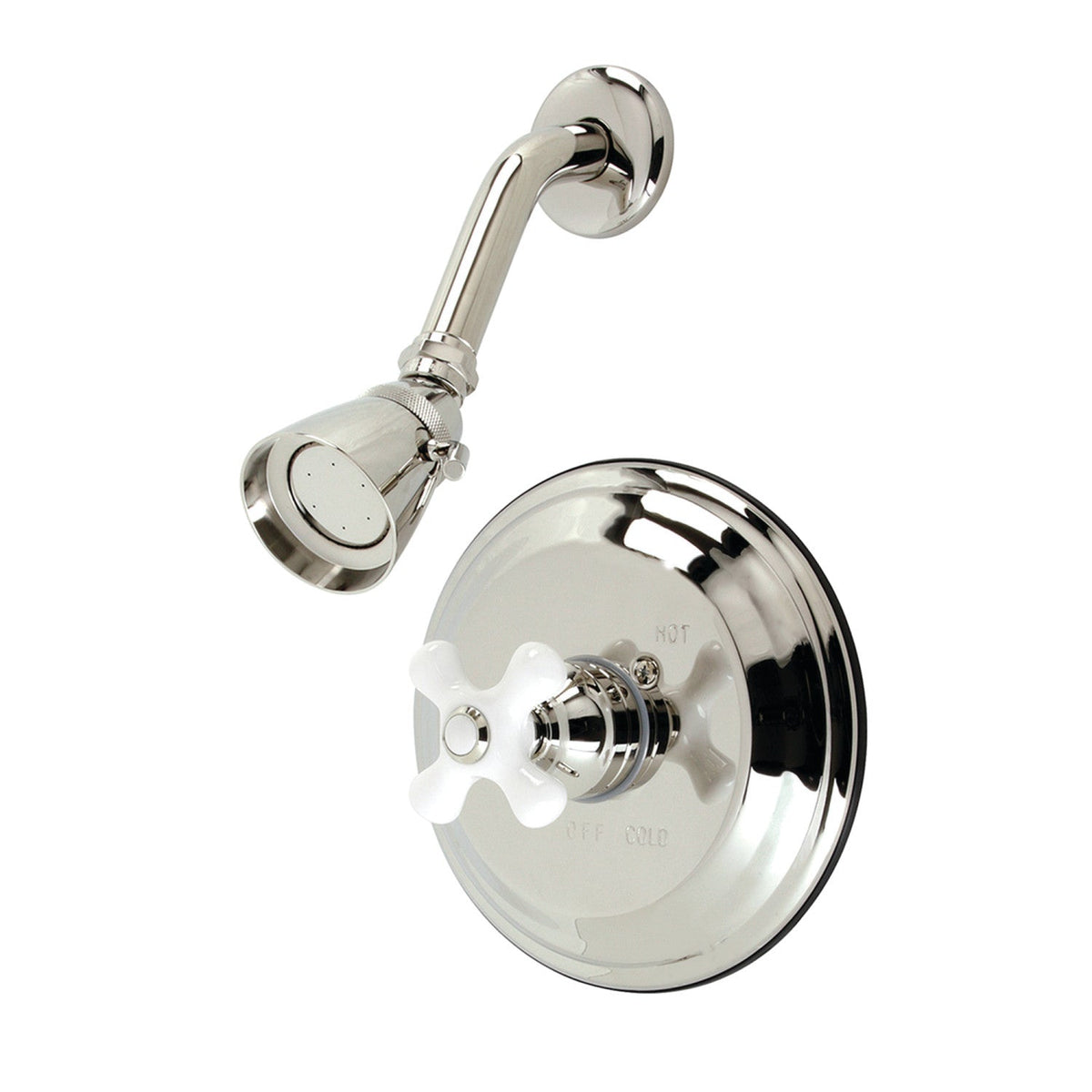 Restoration Single-Handle Pressure Balanced Shower Faucet in Polished Nickel