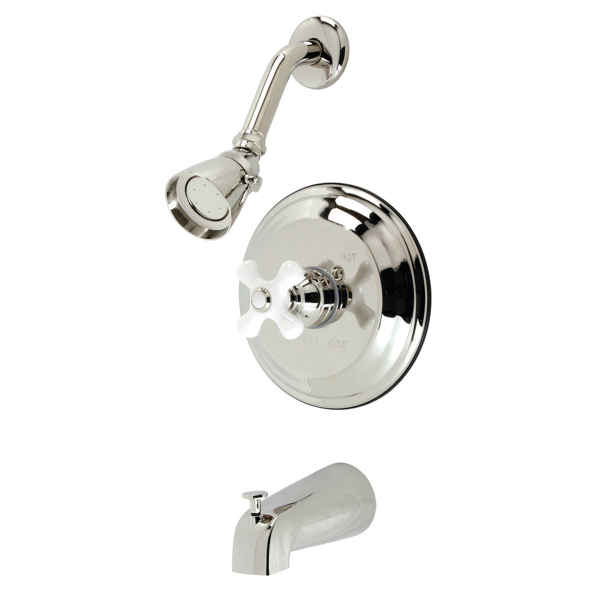Restoration Single-Handle Pressure Balanced Tub and Shower Faucet in Polished Nickel