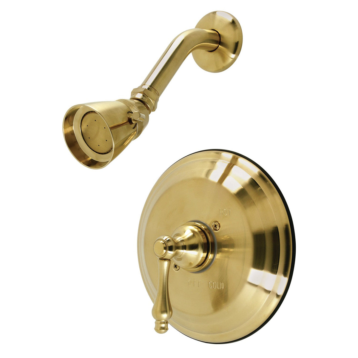 Restoration Single-Handle Pressure Balanced Shower Faucet in Brushed Brass