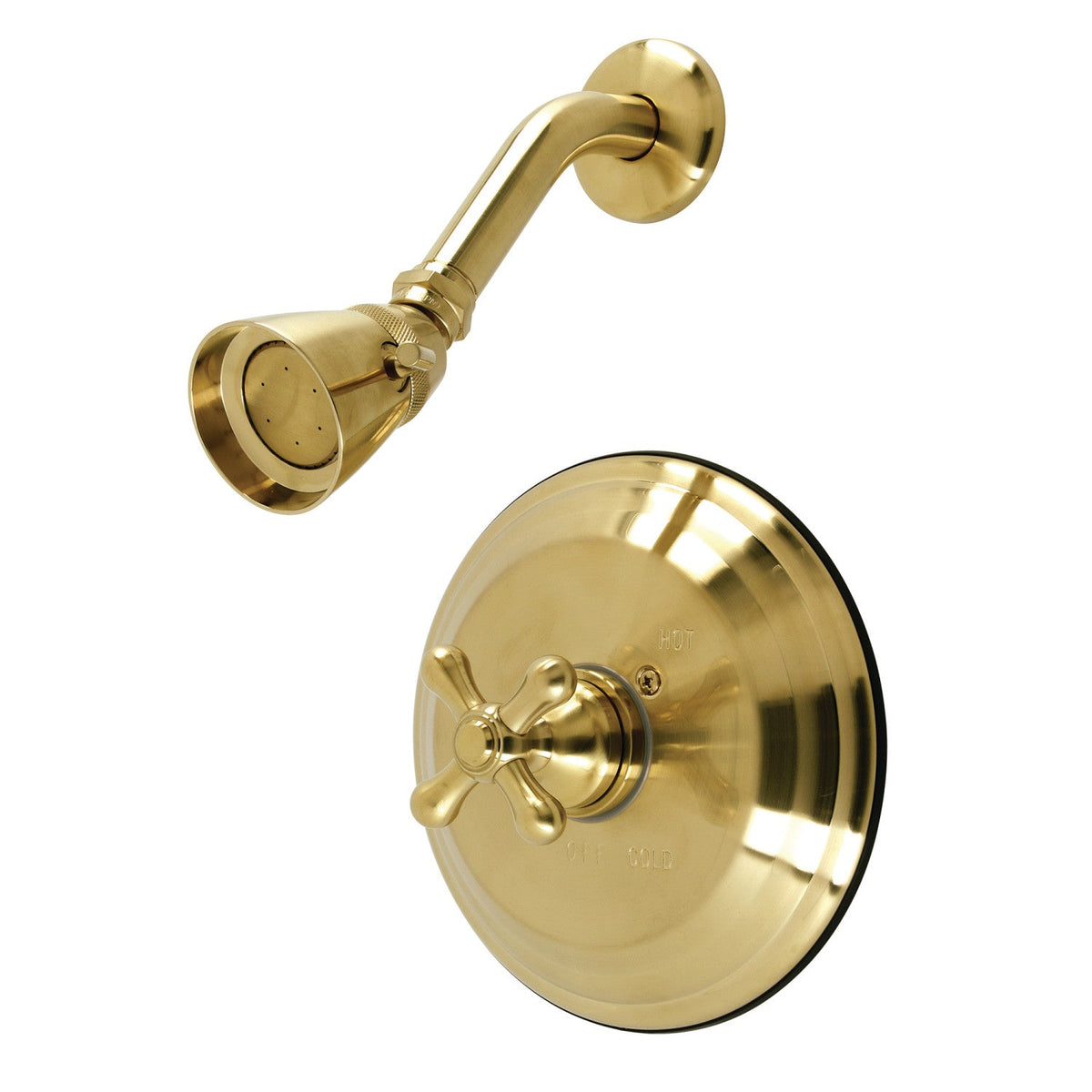 Restoration Single-Handle Pressure Balanced Shower Faucet in Brushed Brass