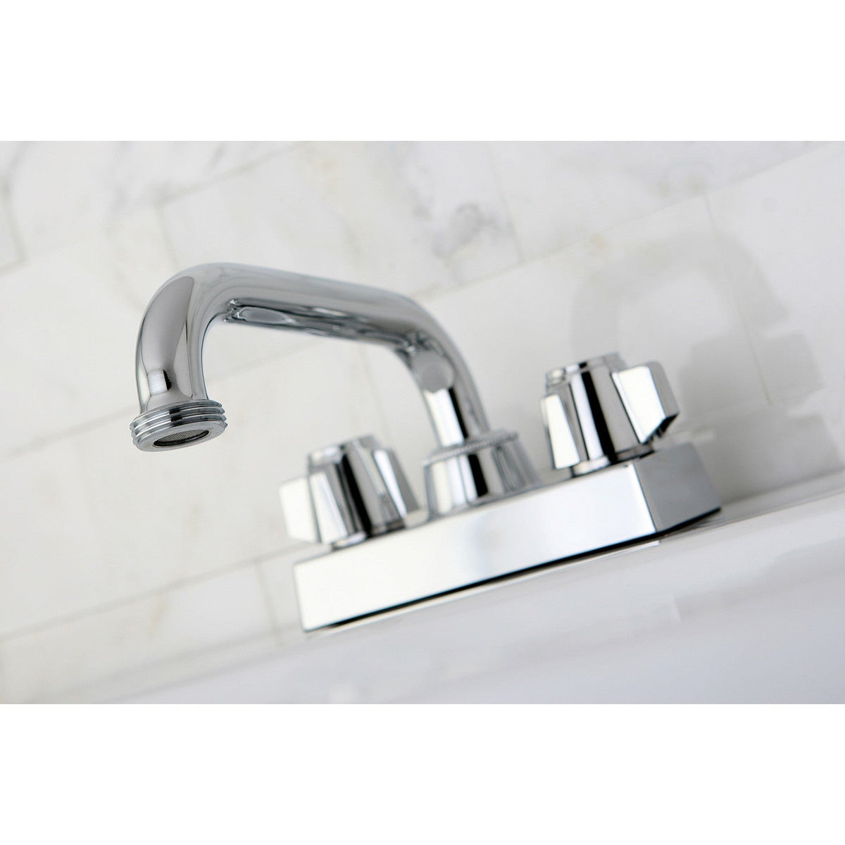 Traditional Double-Handle 2-Hole Deck Mount Laundry Faucet in Polished Chrome