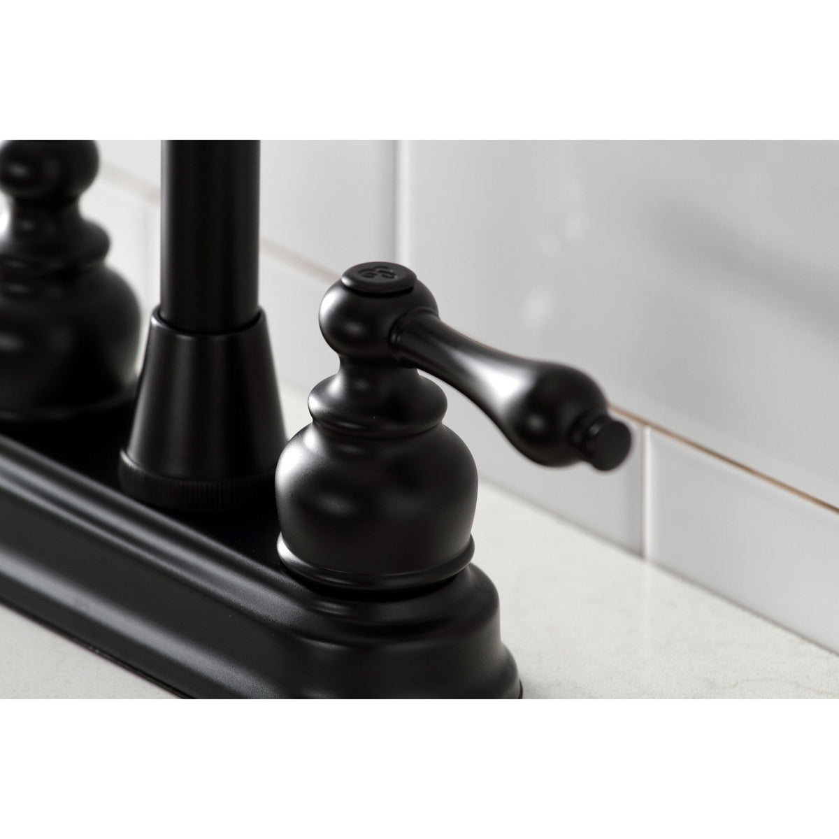 Victorian Double-Handle 4" Centerset High-Arc Bar Faucet in Matte Black