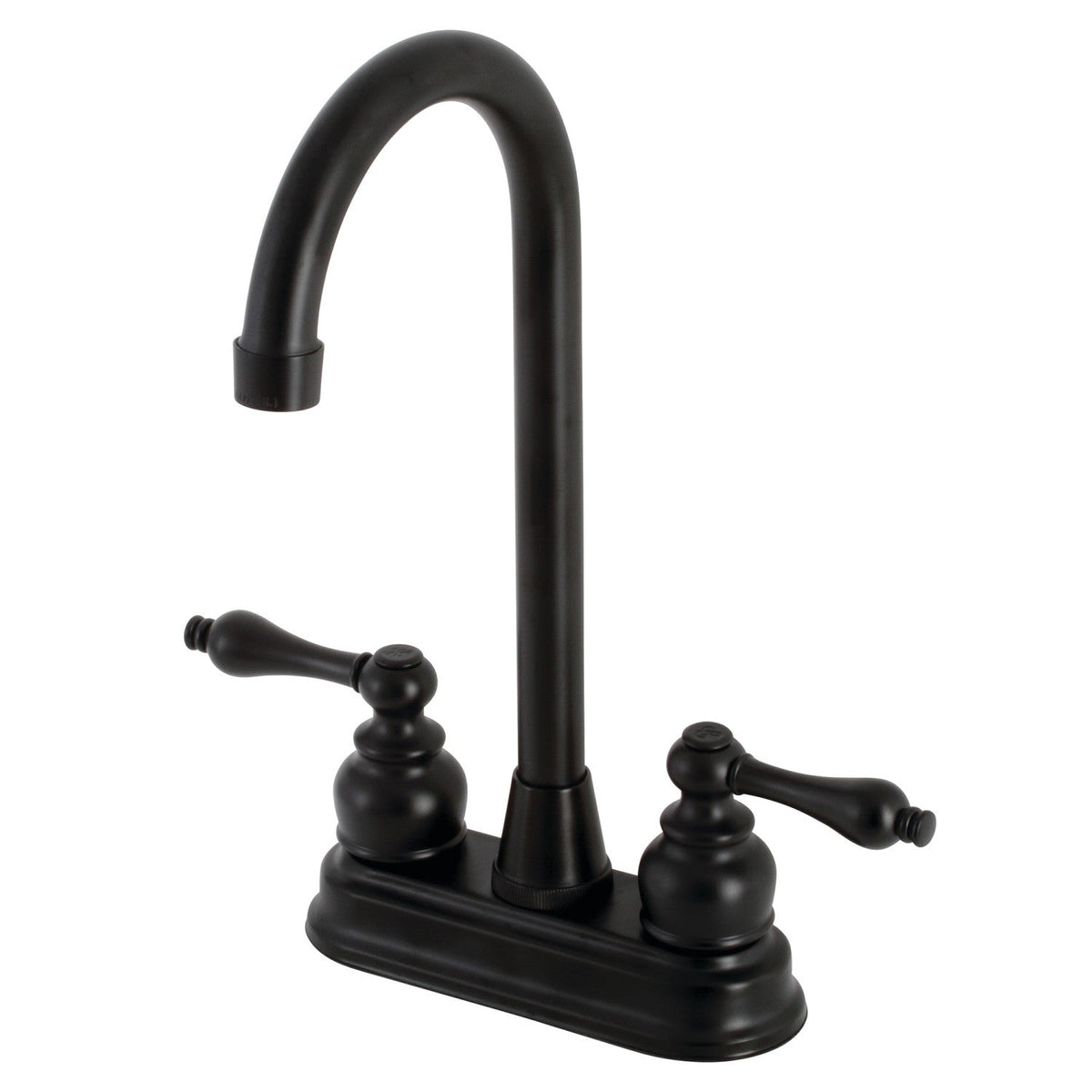 Victorian Double-Handle 4" Centerset High-Arc Bar Faucet in Matte Black